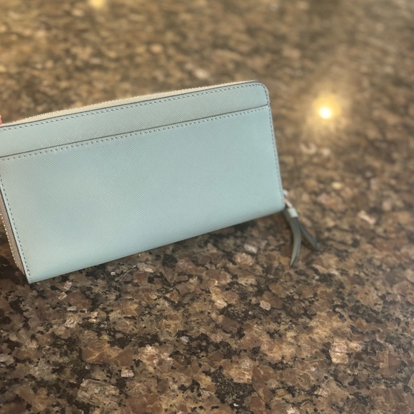 Kate Spade Robin Egg Blue Zip Long Wallet - Picture 4 of 7